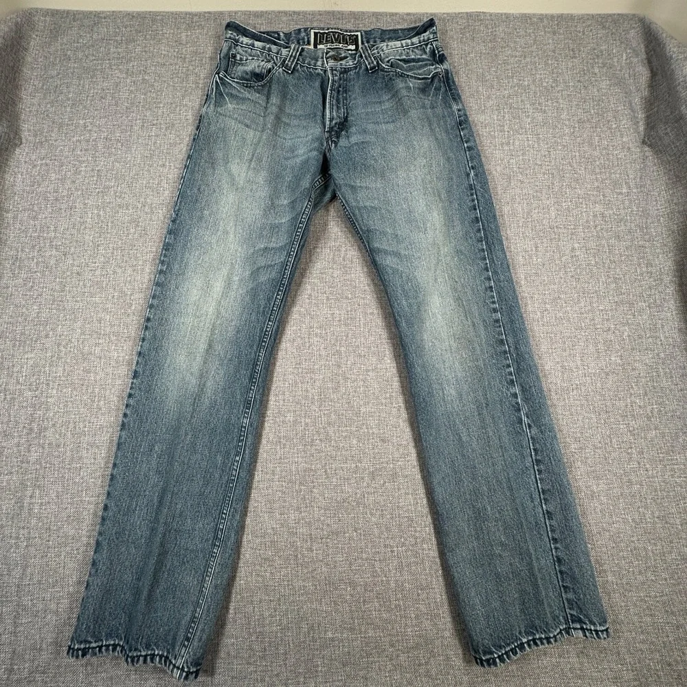 Levis 514 Slim Straight Jeans Mens 33x32 (Fits as 32x32) Blue Cotton Y2K Denim